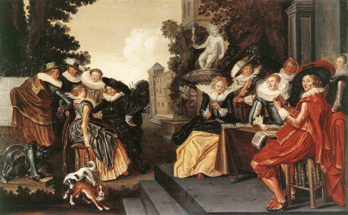 music-making company on a terrace